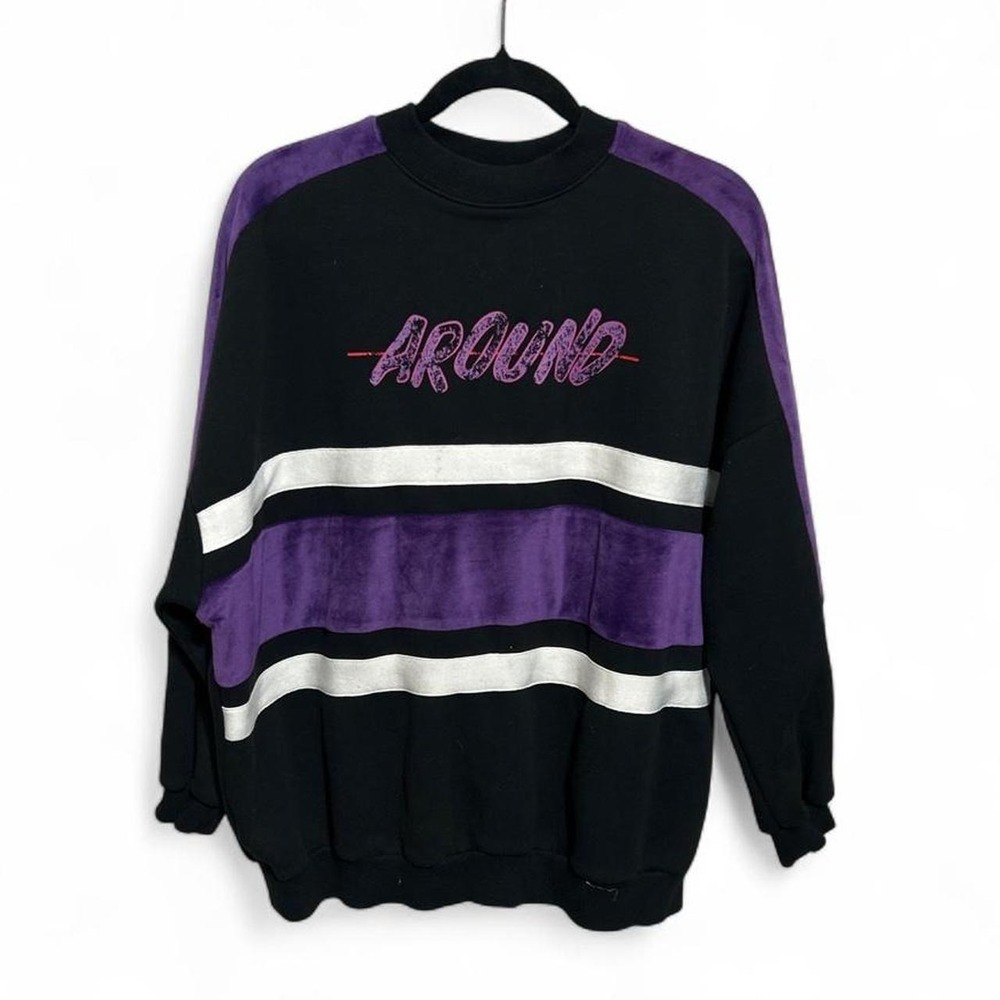 Azona a02 Toby the Cat sweatshirt - Purple & Black - size Small